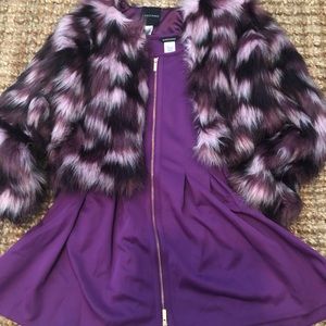 Girls guess Marciano holiday dress and faux fur